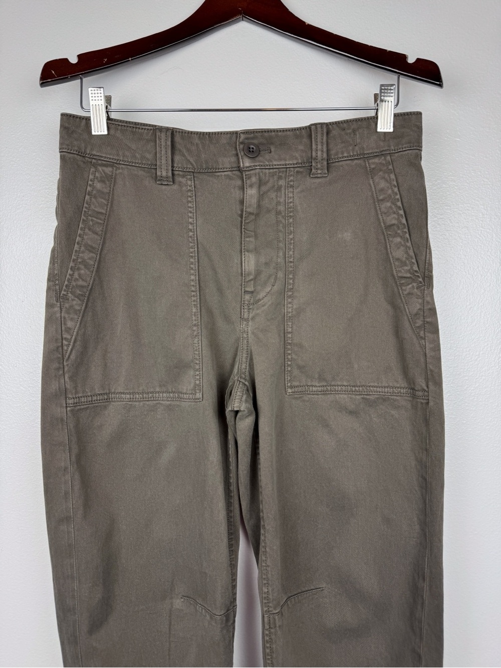 Madewell Darted Barrel Leg High Rise Cotton Blend Pants Brown Size 26 - Picture 5 of 10